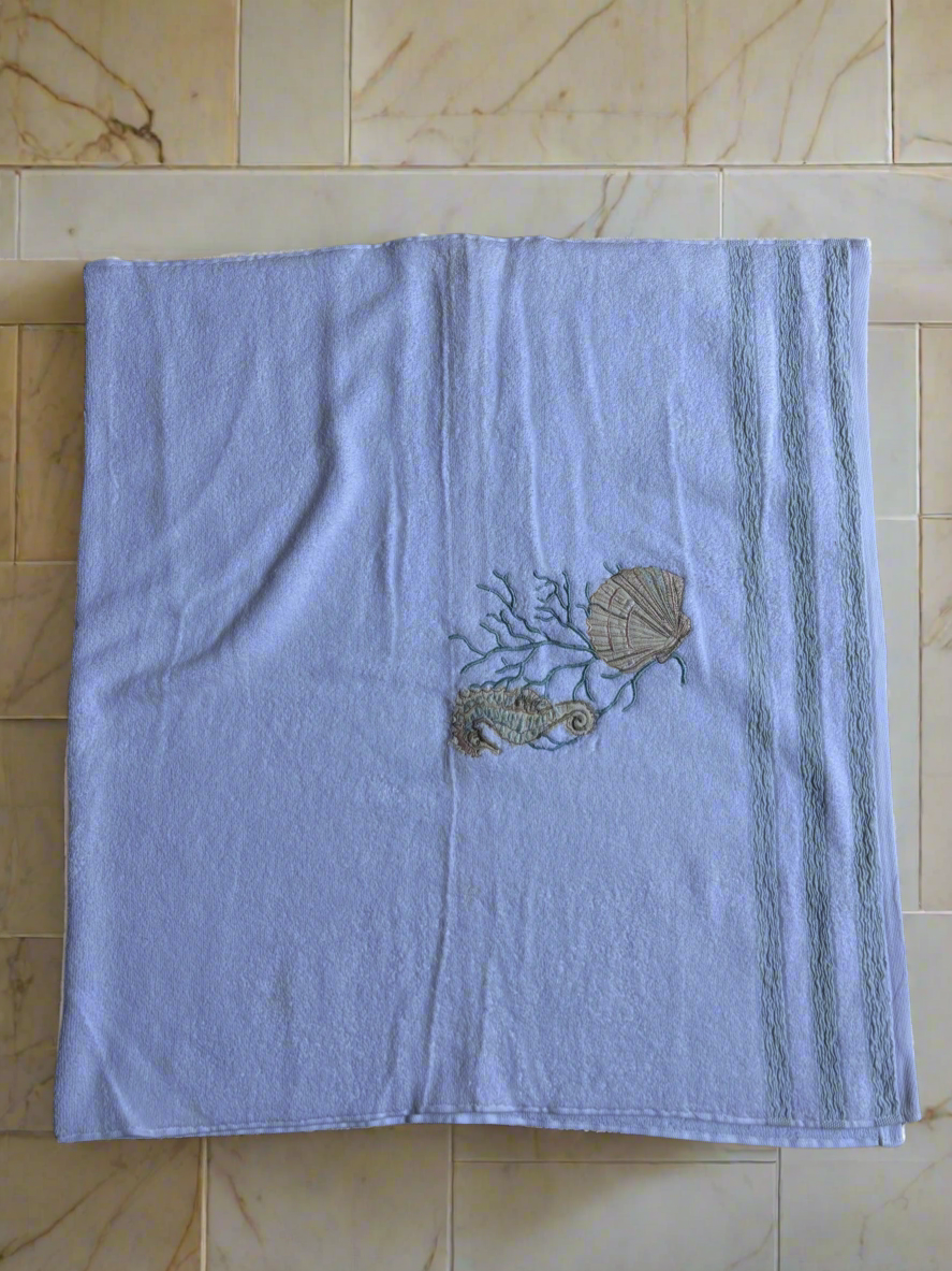 Big size White Towel with Embroidery 30*60